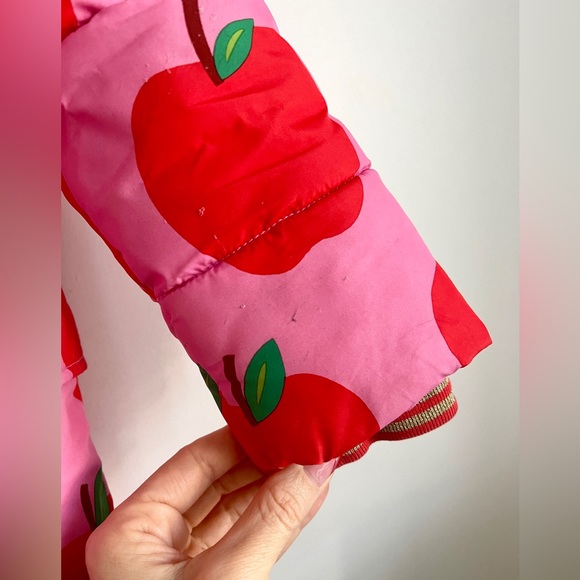 Size 4-5Y Boden Girl’s Apple Print Parka Coat - Picture 7 of 9